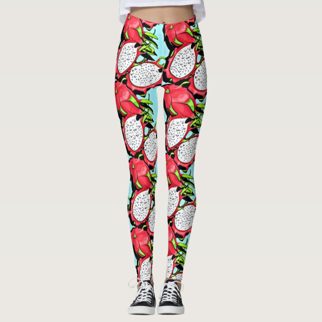 tropical dragon fruit leggings (Front)