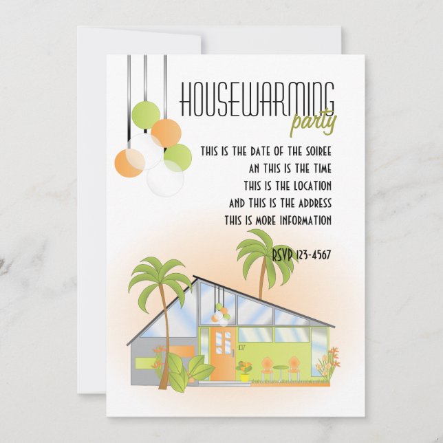 Tropical Dream House Invitation (Front)