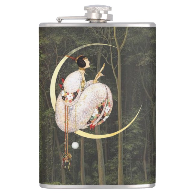 Tropical dreamlike conceptual collage flask (Front)