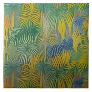 Tropical Dreams Abstraction Ceramic Tile