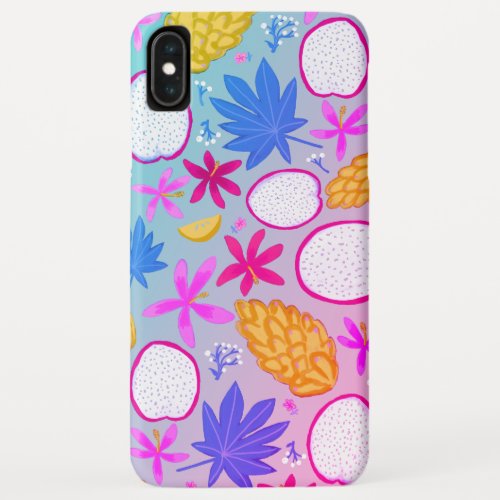 Tropical Dreams Dragonfruit and Flowers Vivid iPhone XS Max Case