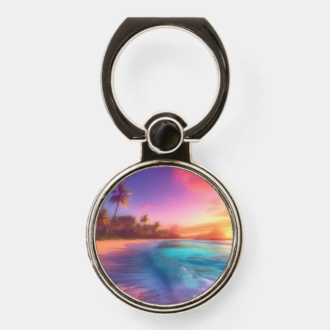Tropical Dreamscape Phone Ring Stand (Front)