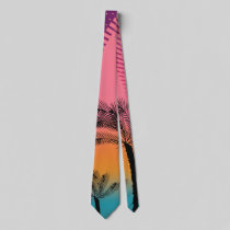 Tropical Dreamy Sunset Modern Minimalist Neck Tie