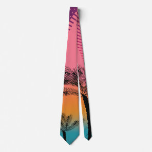 Tropical Dreamy Sunset Modern Minimalist Neck Tie