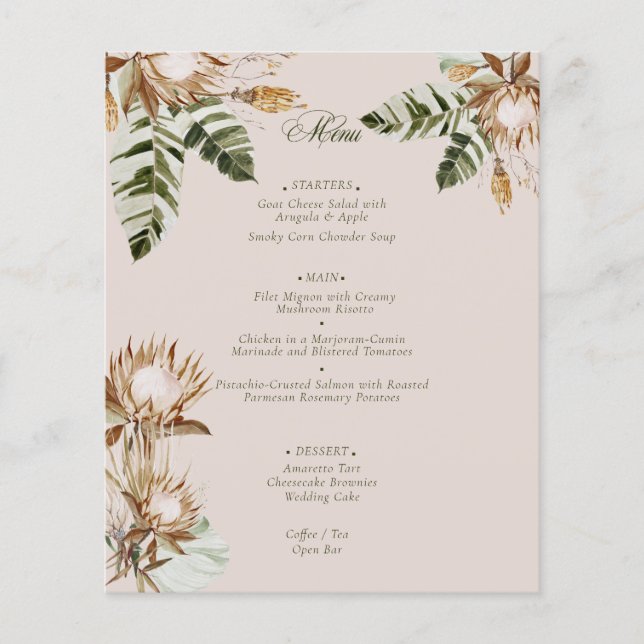 Tropical Dried Flowers Banana Leaves   (Front)