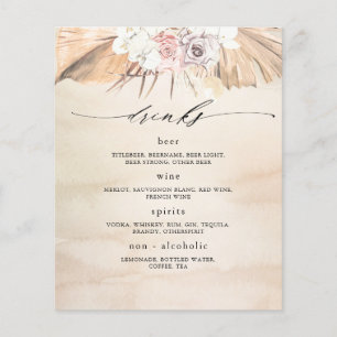 Tropical Dried Palm Leaves Drinks Menu Flyer