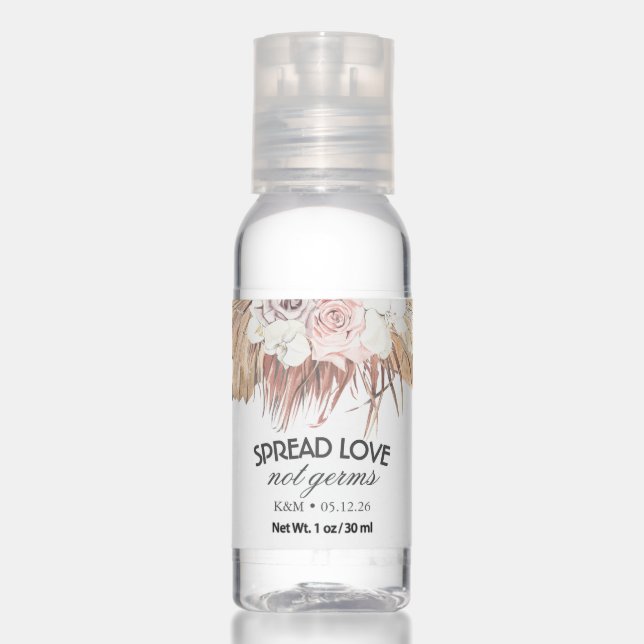 Tropical Dried Palm Leaves Foliage Party Hand Sanitizer (Front)