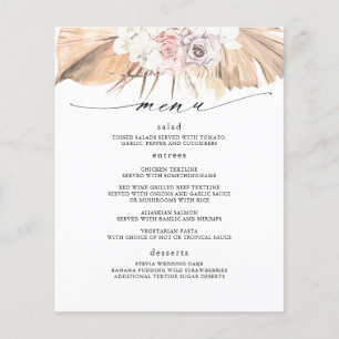 Tropical Dried Palm Leaves Menu Flyer