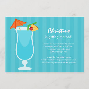 Tropical Drink Bridal Shower or Bachelorette Party Invitation
