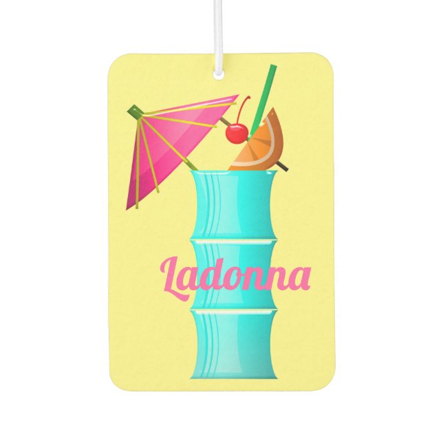 Tropical drink colorful summer Hawaiian cocktail Air Freshener (Front)