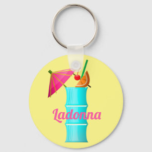 Tropical drink colorful summer Hawaiian cocktail Keychain