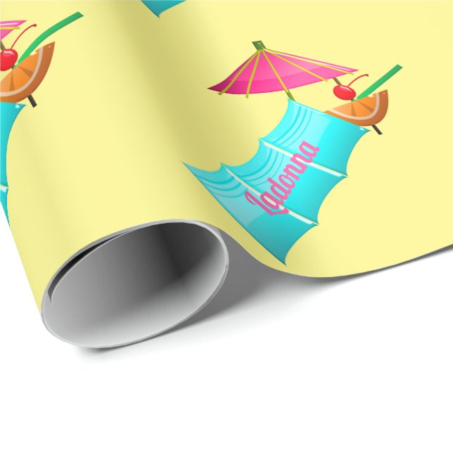 Tropical drink colorful summer Hawaiian cocktail Wrapping Paper (Roll Corner)