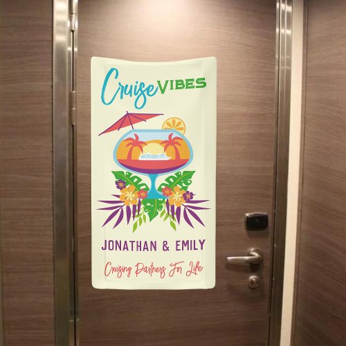 Tropical Drink Cruise Vibes Cruise Door Marker Banner