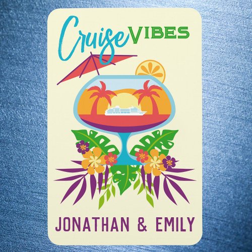 Tropical Drink Cruise Vibes Cruise Door Marker Magnet