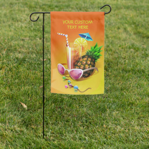 Tropical Drink custom text Garden Flag