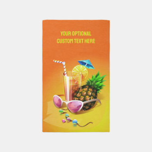 Tropical Drink custom text Outdoor Rug