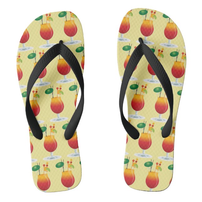 Tropical Drink Flip Flops (Footbed)