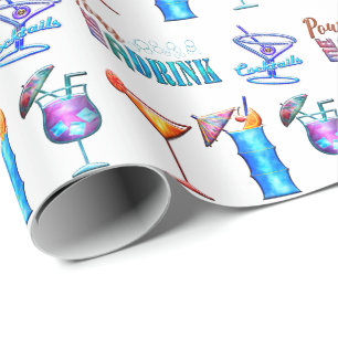 Tropical drink Hawaiian summer cocktail party Wrapping Paper