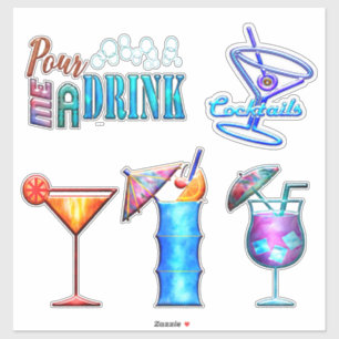 Tropical drink summer cocktail party sticker