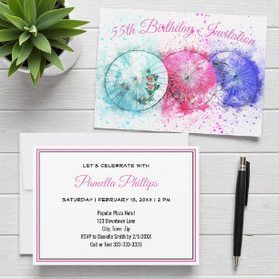 Tropical Drink Umbrellas 55th Birthday Invitation