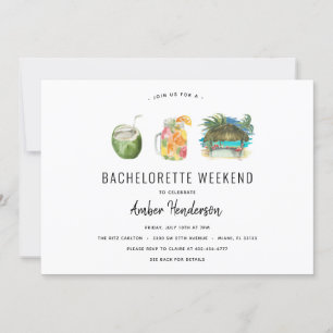 Tropical Drinks Bachelorette Itinerary Invitation