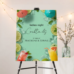 Tropical Drinks Cocktail Party Welcome Sign