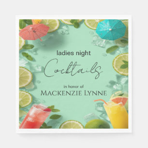 Tropical Drinks Cocktail Party Welcome Sign Napkins