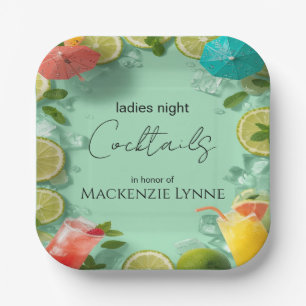 Tropical Drinks Cocktail Party Welcome Sign Paper Plates