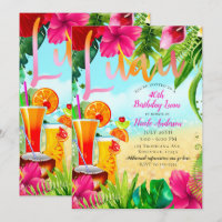 Tropical Drinks & Flowers Summer Birthday Party