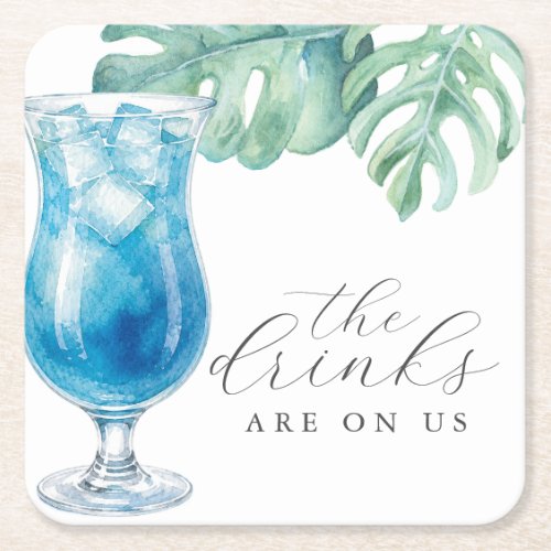 Tropical Drinks On Us Coasters