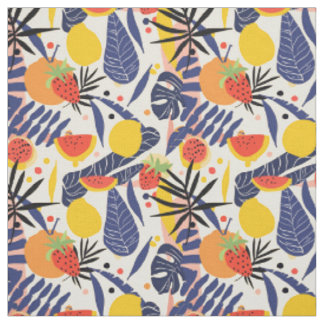 Tropical Drinks Pattern Fabric