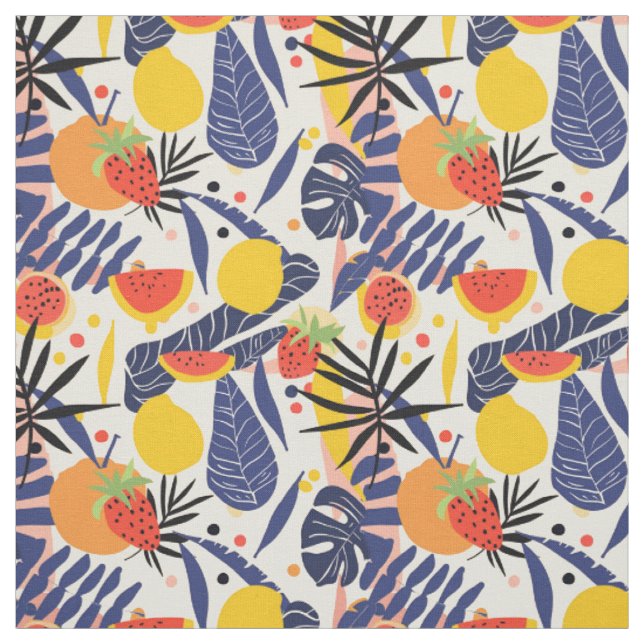Tropical Drinks Pattern Fabric (Swatch)