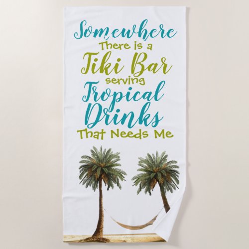 Tropical Drinks Plush Extra Large Beach Towel