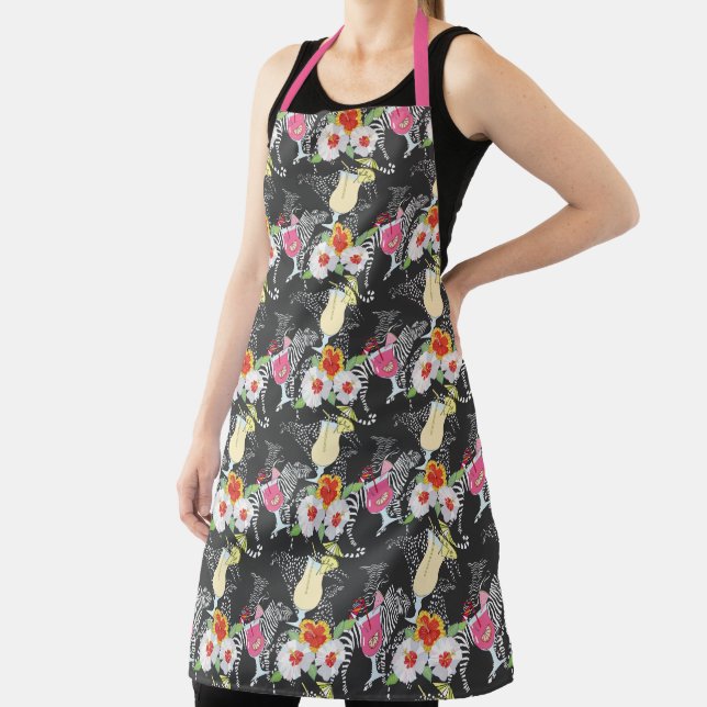 Tropical Drinks With Animals Apron (Insitu)