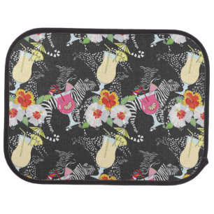 Tropical Drinks With Animals Car Floor Mat