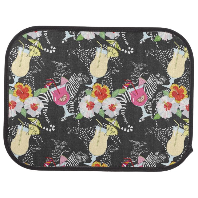 Tropical Drinks With Animals Car Floor Mat (Rear)
