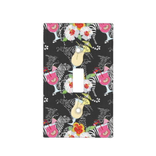 Tropical Drinks With Animals Light Switch Cover