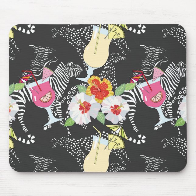 Tropical Drinks With Animals Mouse Pad (Front)