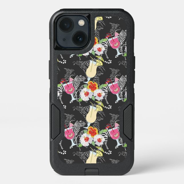 Tropical Drinks With Animals Otterbox iPhone Case (Back)