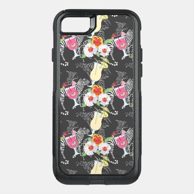 Tropical Drinks With Animals Otterbox iPhone Case (Back)