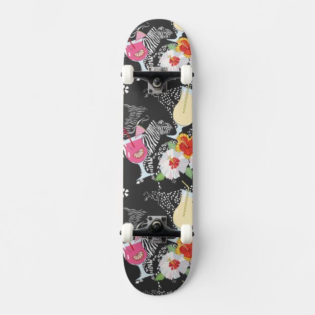 Tropical Drinks With Animals Skateboard Deck (Front)