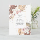 Tropical Earthy Jungle Foliage Boho Baby Shower Invitation (Standing Front)