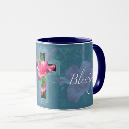 Tropical Easter Cross With Blessings Mug