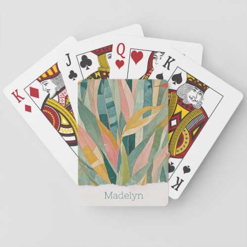 Tropical Elegance Abstract Bird of Paradise Poker Cards