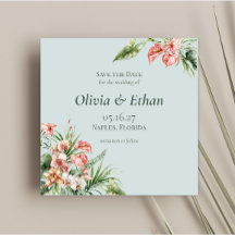 Tropical Elegance Botanical Save the Date