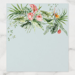 Tropical Elegance Botanical Wedding Envelope Liner