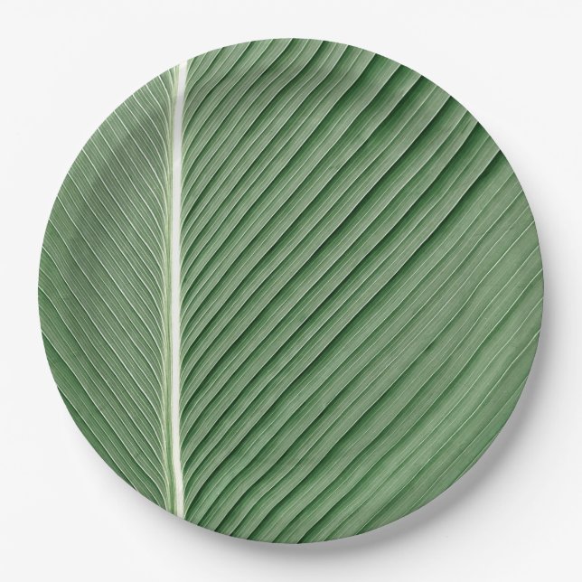 Tropical Elegance - Coconut Leaf Design Paper Plat Paper Plates (Front)