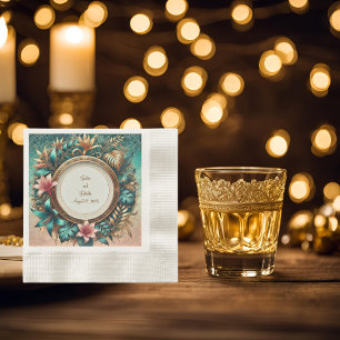 Tropical Elegance Coined Cocktail Napkins