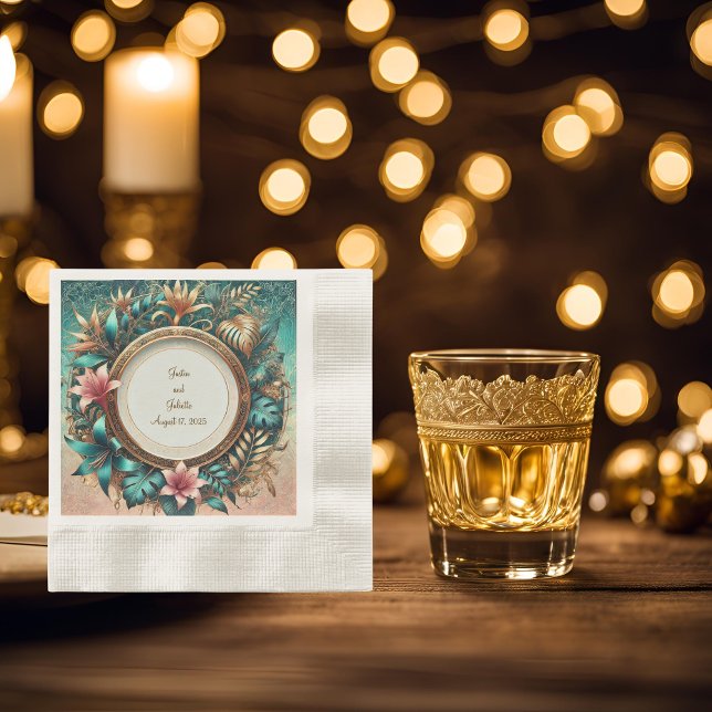 Tropical Elegance Coined Cocktail Napkins (Creator Uploaded)