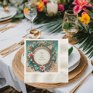 Tropical Elegance Coined Luncheon Napkins